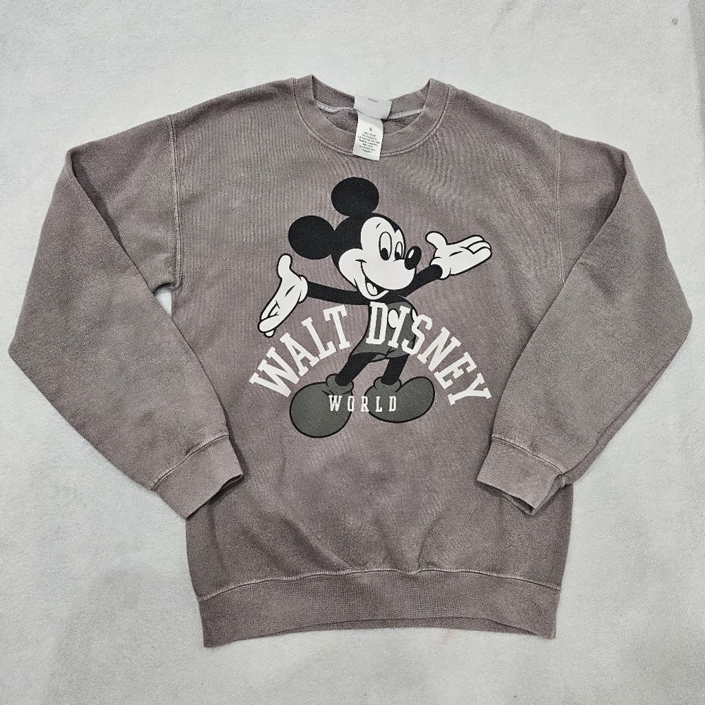 Walt Disney World Gray Women Sweatshirt Crewneck Mickey Mouse Disney Parks Small